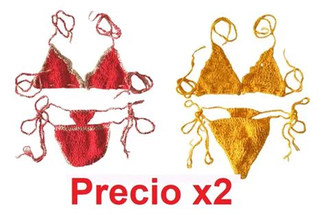 Traje Ba O Bikini Dama Mujer Ajustable Crochet Semihilo Sexi Mercadolibre