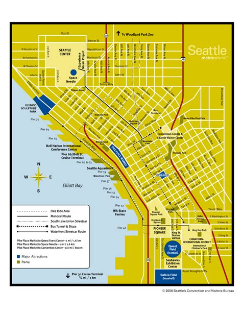 Downtown Seattle Map - Seattle WA • mappery