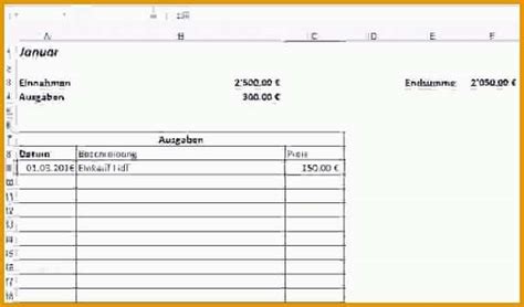 Neue Version Kostenaufstellung Excel Vorlage Noucej Kostenlos