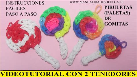 Como Hacer Una Piruleta De Gomitas Hules Ligas Charms Con Dos