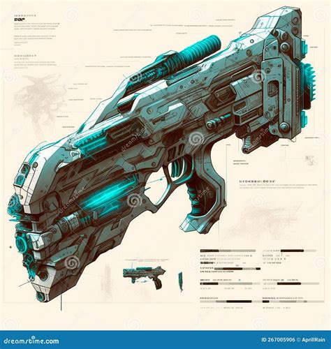 Sketch of a Futuristic Weapon Stock Illustration - Illustration of ...