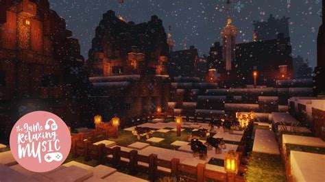 Relaxing Music With Minecraft Ambience Relaxing Snowing Ambience