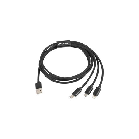 Lanberg Ca In Cc Bk Cable Usb M Usb A Usb C Micro Usb