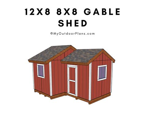 12x8 8x8 Gable Shed Plans