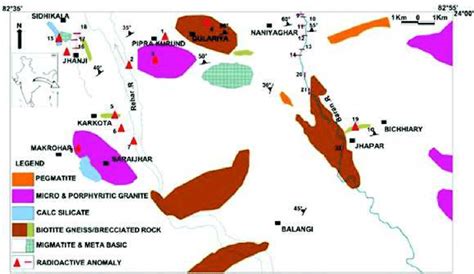 Map Showing Various Geological Units In Northern Part Of Surguja