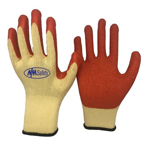 Guantes de polialgodón recubiertos de látex arrugado NM10902