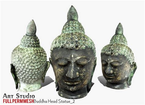 Second Life Marketplace - Art Studio.FULL PERM \\ Buddha Head Statue_2