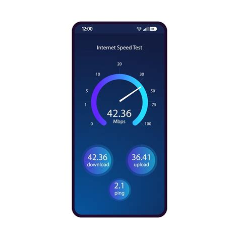 internet speed test smartphone interface vector template premium vector