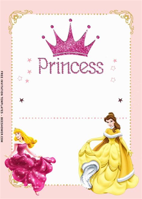 Vintage Disney Princess Baby Shower Invitation Templates