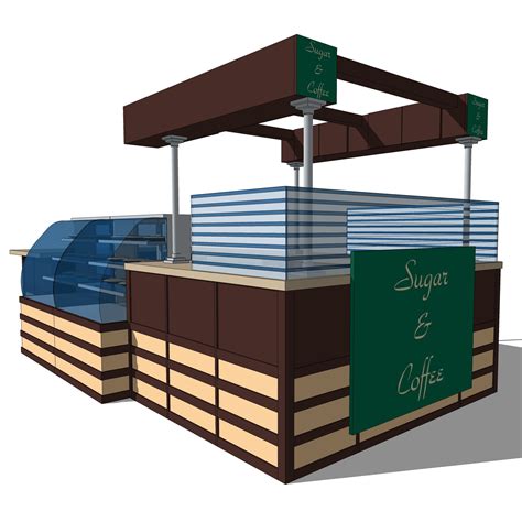 Coffee Kiosk Free 3d Model Obj Max C4d Blend Fbx Free3d