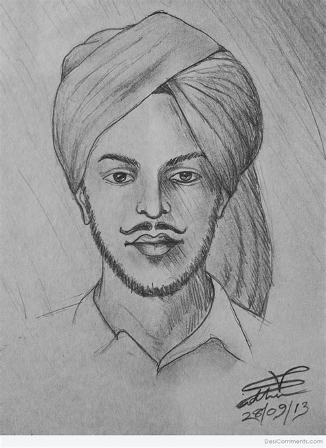 Bhagat Singh Pencil Drawing A Timeless Tribute To A Revolutionary Icon