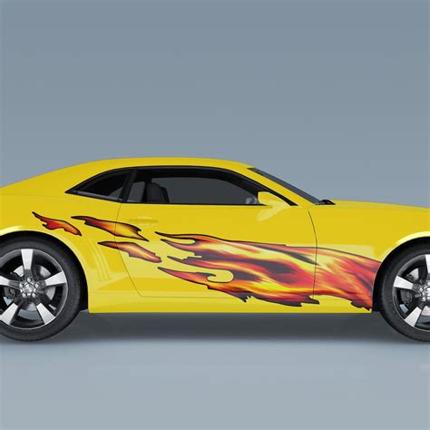 car decals vinyl graphics  vehicles decals  trucks fire flames
