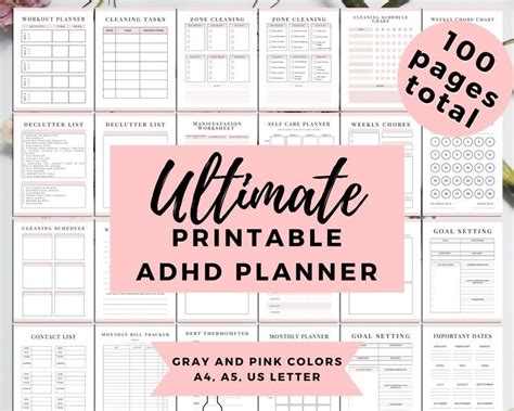 Adhd Planner Printable Free