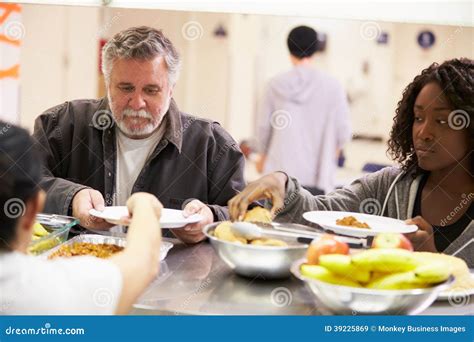 Kitchen Serving Food In Homeless Shelter Stock Image Image 39225869