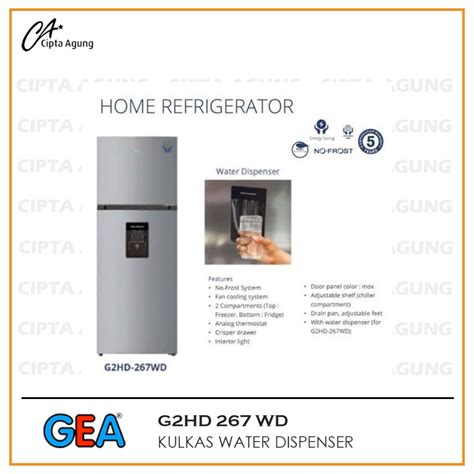 Jual Gea Kulkas Pintu Liter G Hd Wd Water Dispenser