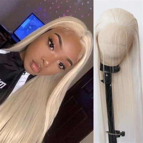 Amazon Btwtry Platinum Blonde Synthetic Lace Front Wig Long Straight Lace Front Synthetic