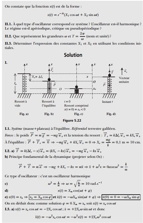 oscillateur mécanique exercices corrigés pdf