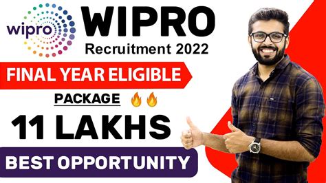 Wipro Recruitment Package Lakhs Final Year Eligible