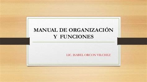 Manual De Organizaci N Y Funciones Liderazgo Coaching Organizacion