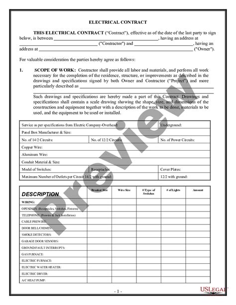 Texas Electrical Contract For Contractor Agreement Between Owner And