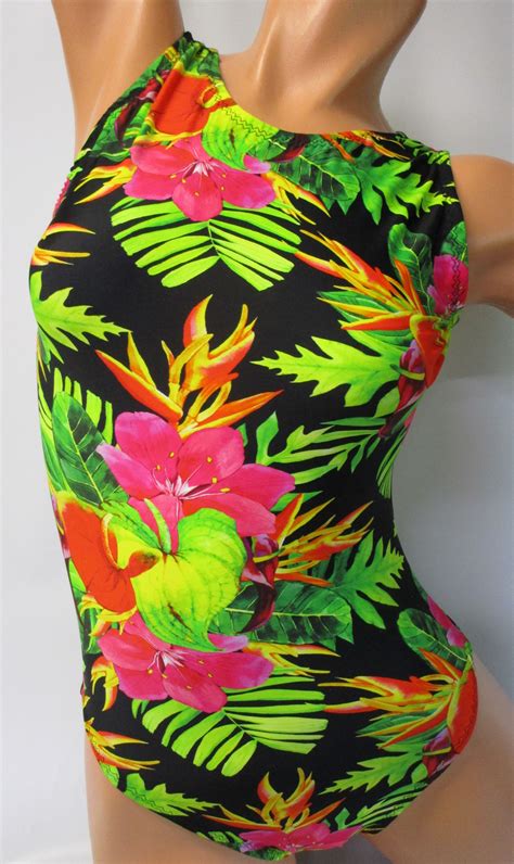 Island Tropical Floral In The Pink Flipflop Leos Gymnastics Leotard