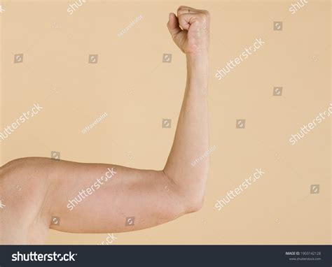 Naked Woman Flexing Her Muscles Against Stock Photo Shutterstock