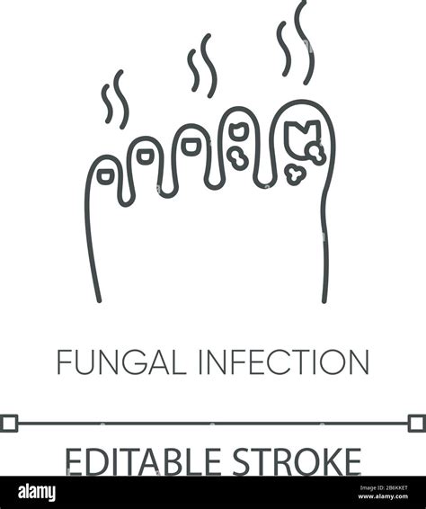 Fungal Infection Pixel Perfect Linear Icon Thin Line Customizable