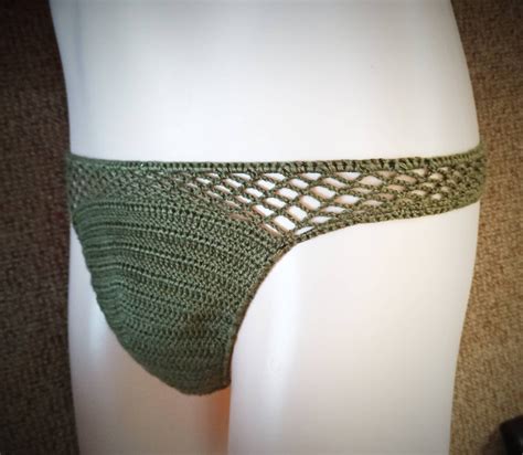 Men Bikini Crochet Swimsuit Sexy Beach Bottom Low Rise Etsy