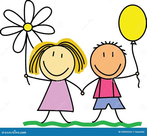 friends friendship kids drawing illustration stock vector image