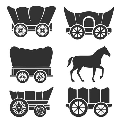 covered wagon horses stock vectors  vector art shutterstock