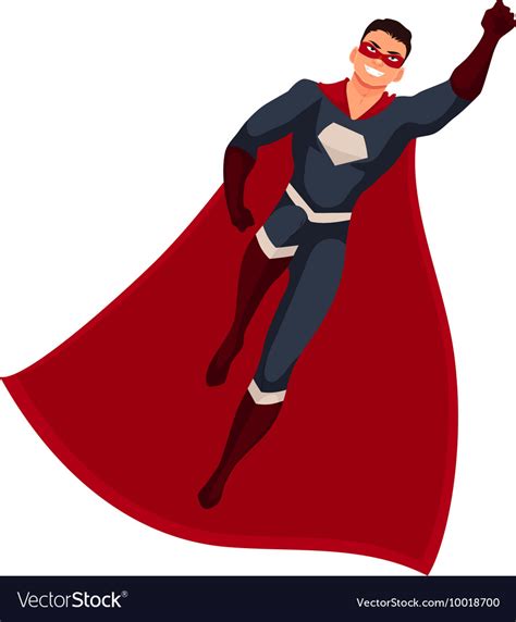 Superhero Man In Cape And Usual Clothes Royalty Free Vector