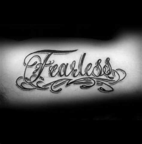 20 Fearless Tattoo Designs For Men - Powerful Word Ink Ideas