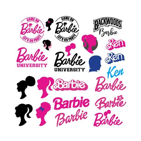 Barbie Logo Vector Svg Bundle Barbie Pink Logo Barbie Silhouette
