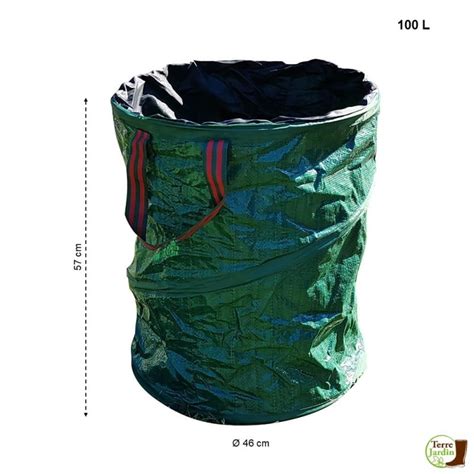 Sac pour déchets verts de jardin pop up 100 L Lot de 3