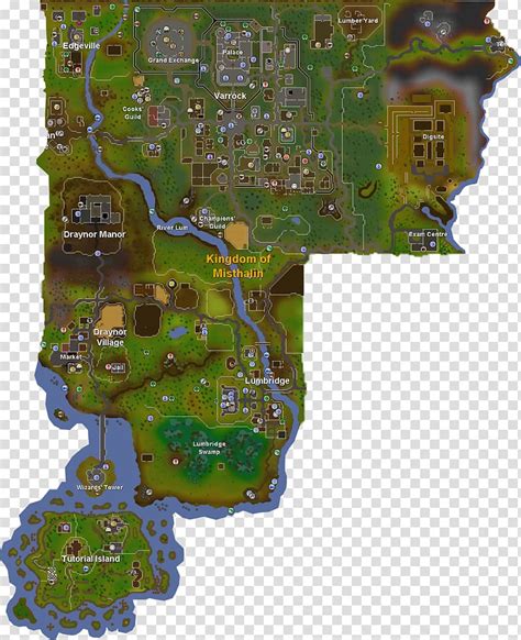 Old School Runescape Misthalin Map Gielinor Old Map Transparent