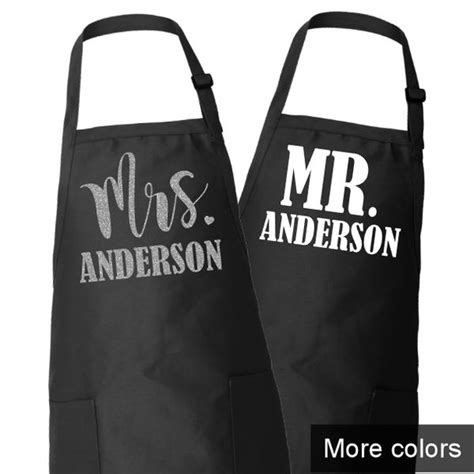 Mr And Mrs Aprons Customize Apron And Design Colors Wedding Ts