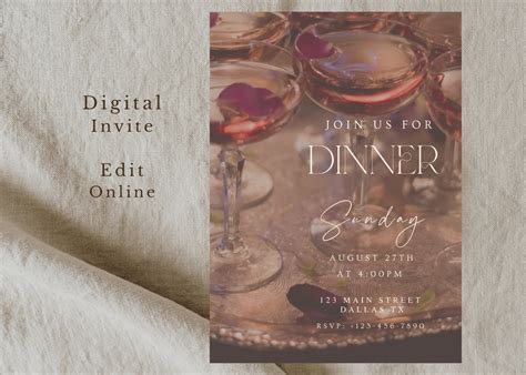 Dinner Party Invitation Dinner Party Invitation Template - Etsy