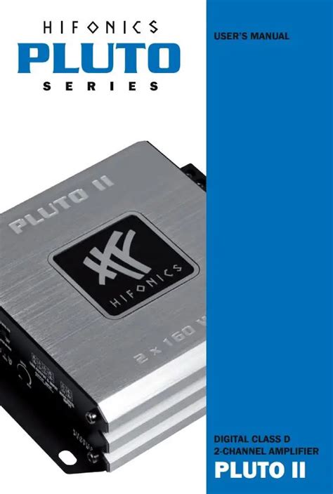 HIFONICS PLUTO II Digital Class D 2 Channel Amplifier User Manual