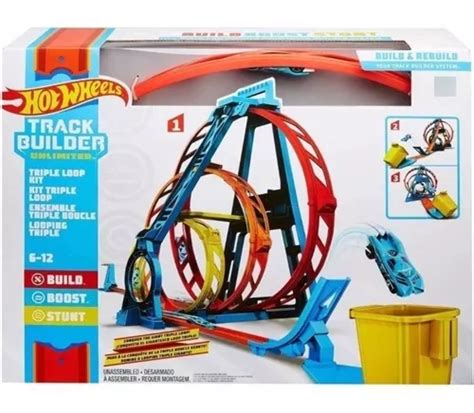 Pista Hot Wheels Triple Salto Loop Kit Track Builder Color Blanco Mercadolibre