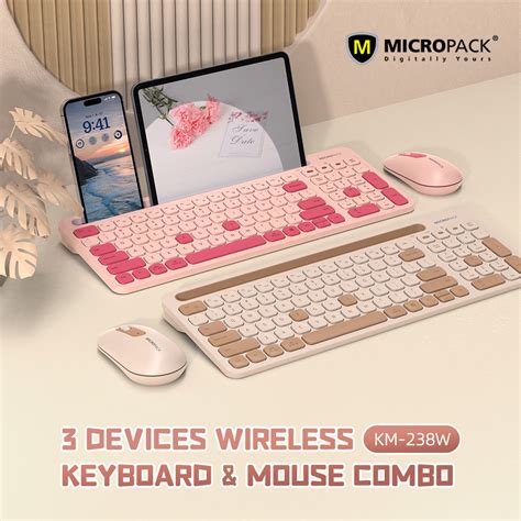 Micropack Km 238w Antibacterial Bluetooth Wireless Three Modes Keyboar Gadget Pro