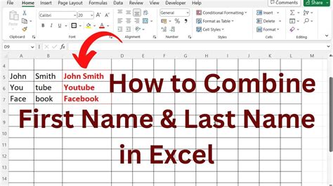 How To Combine First Name And Last Name In Excel Youtube