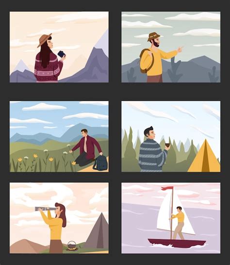 Premium Vector Set Of People Look Into Future Vector Flat