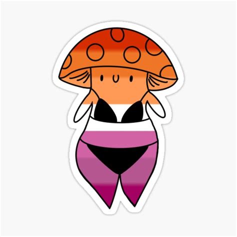 Lesbian Flag Mushroom Sticker For Sale By Sarahaviv Redbubble
