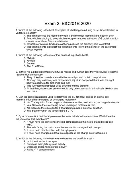 Utf Exam Exam Bio B Which Of The Following Is