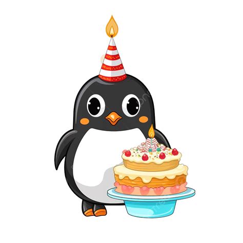 Happy Birthday Penguin With Cake Bird Penguin Cake Png Transparent