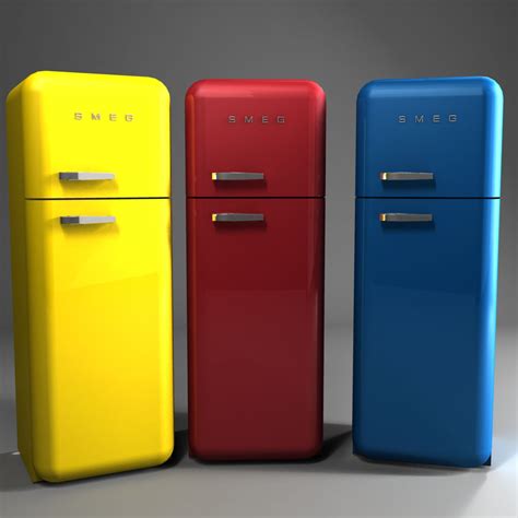 SMEG Refrigerator Game Ready PBR Low Poly 3D Model 35 Ma Fbx