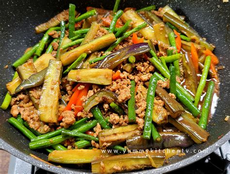 Eggplant Stir Fry With Ground Pork Yummy Kitchen