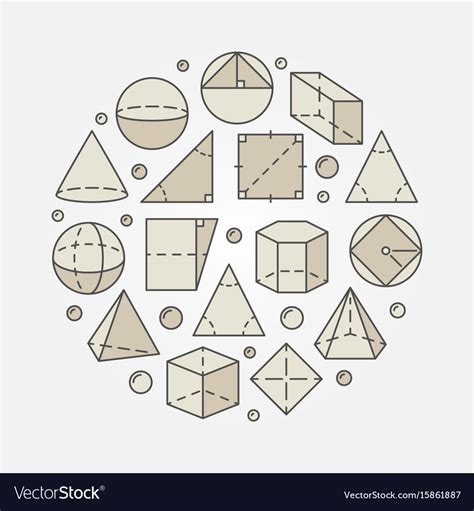 Colorful geometry and mathematics Royalty Free Vector Image