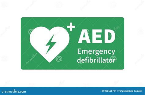 Aed Vector Icon Emergency Defibrillator Sign Automated External Defibrillator Vector