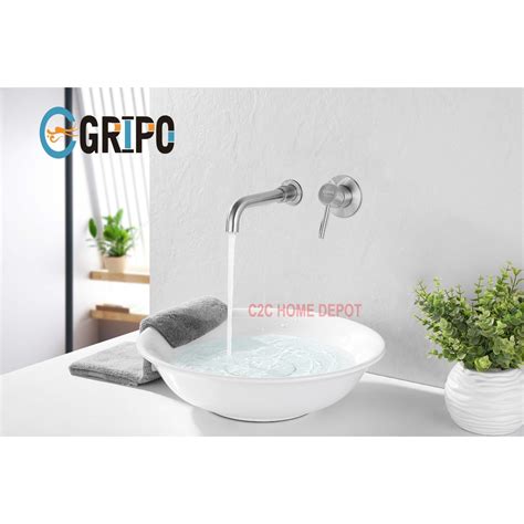 GRIPO 304 HIGH END STAINLESS 360 Rotation Basin Full Concealed In Wall Hot And Cold Faucet